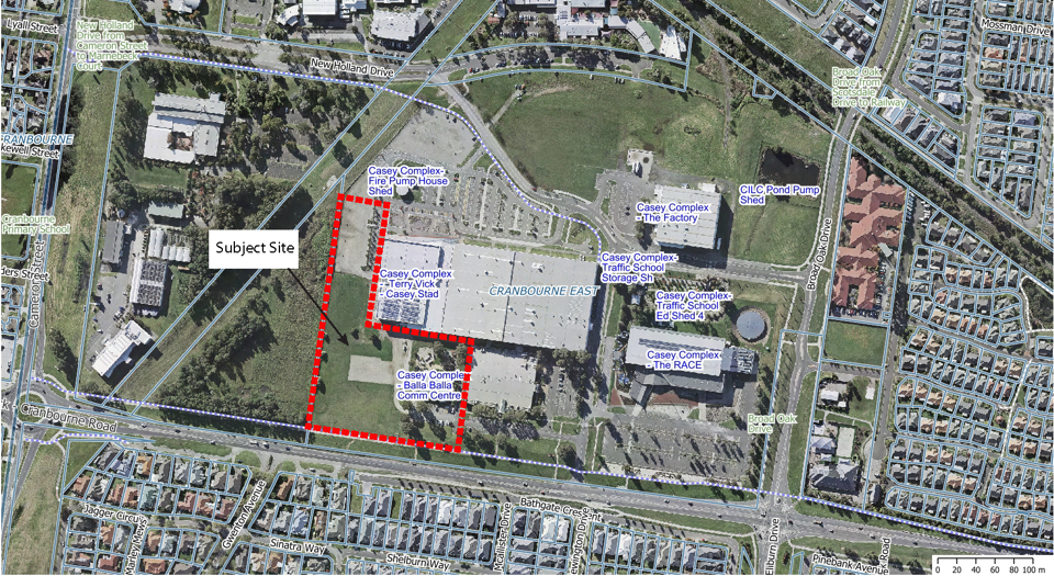 Picture of Casey Complex with land sale parcel identified