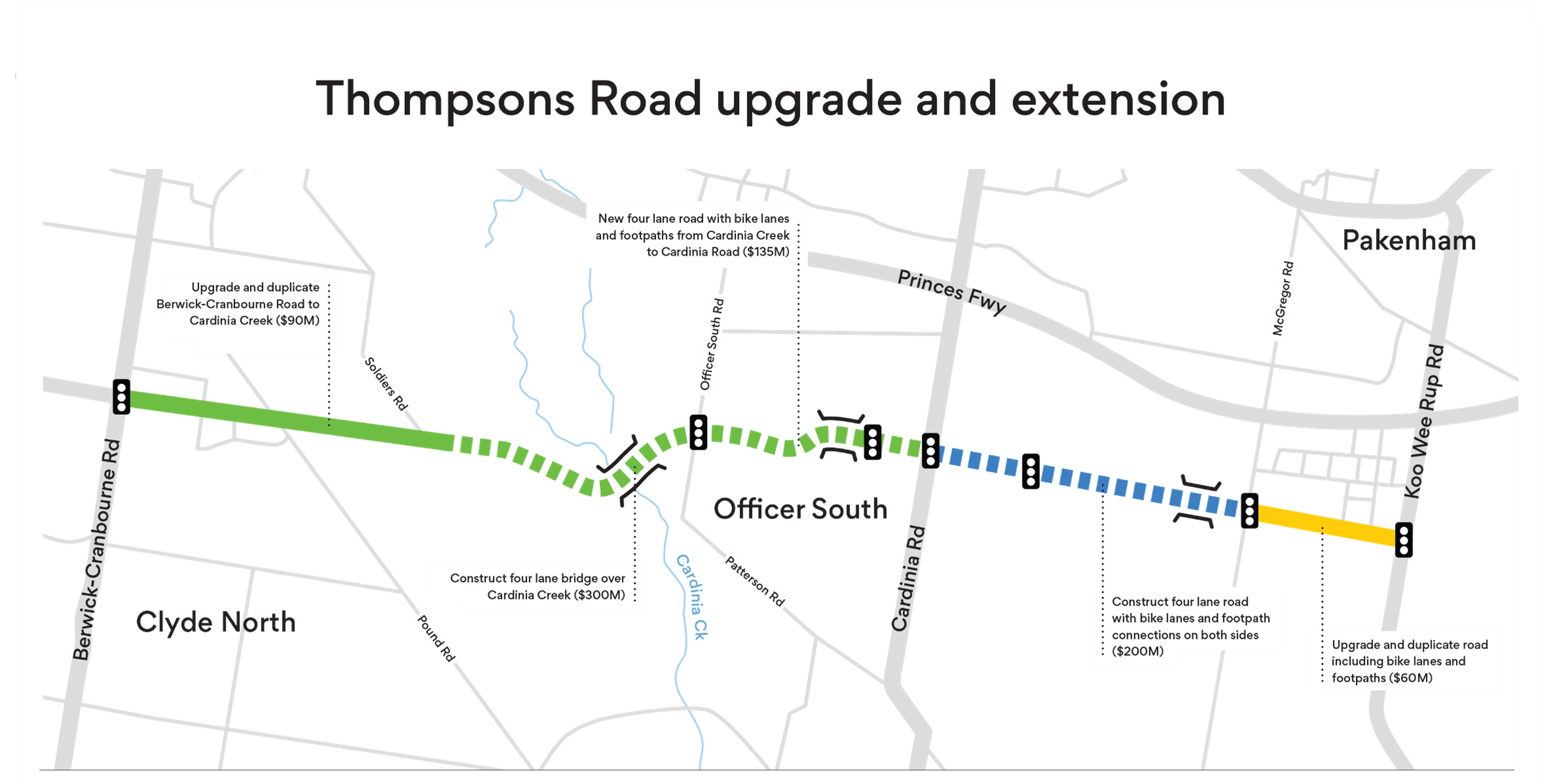 Thomspons Road Extension Map